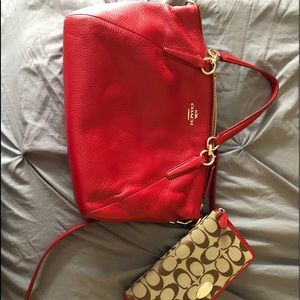 Red Coach Purse with matching wallet